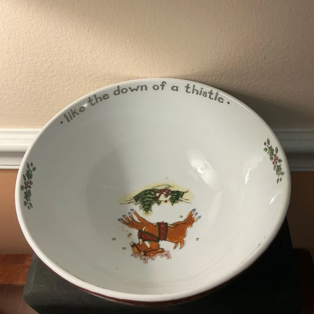 Portmeirion Studio Susan Winget A Christmas Story Reindeer Porcelain Bowl 7